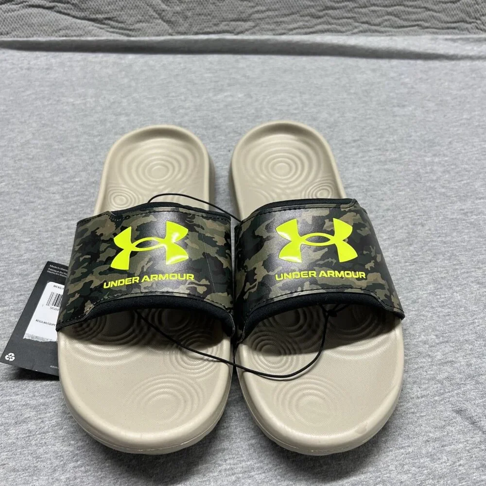 Under Armour Ignite Camo‎ Logo UA  Men Slip On Casual Sandal Slides Sz 10